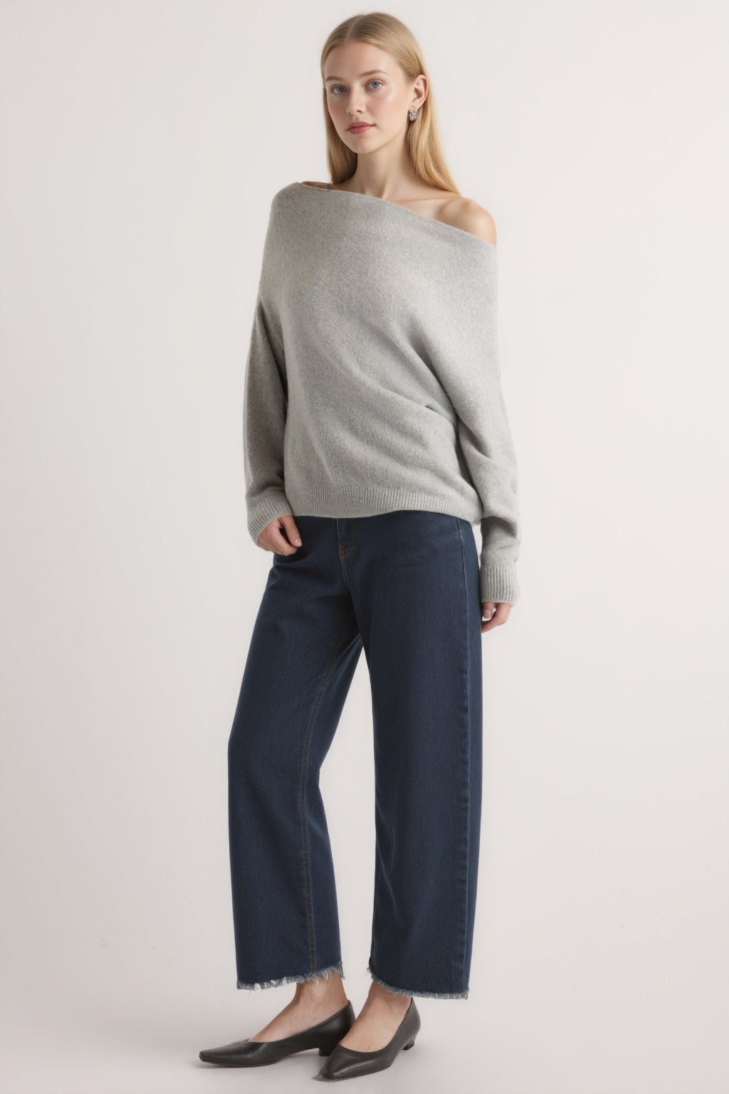 Off-Shoulder Knit Sweater