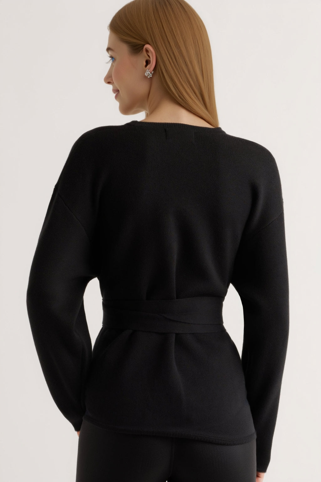 Tie-Front Knit Sweater