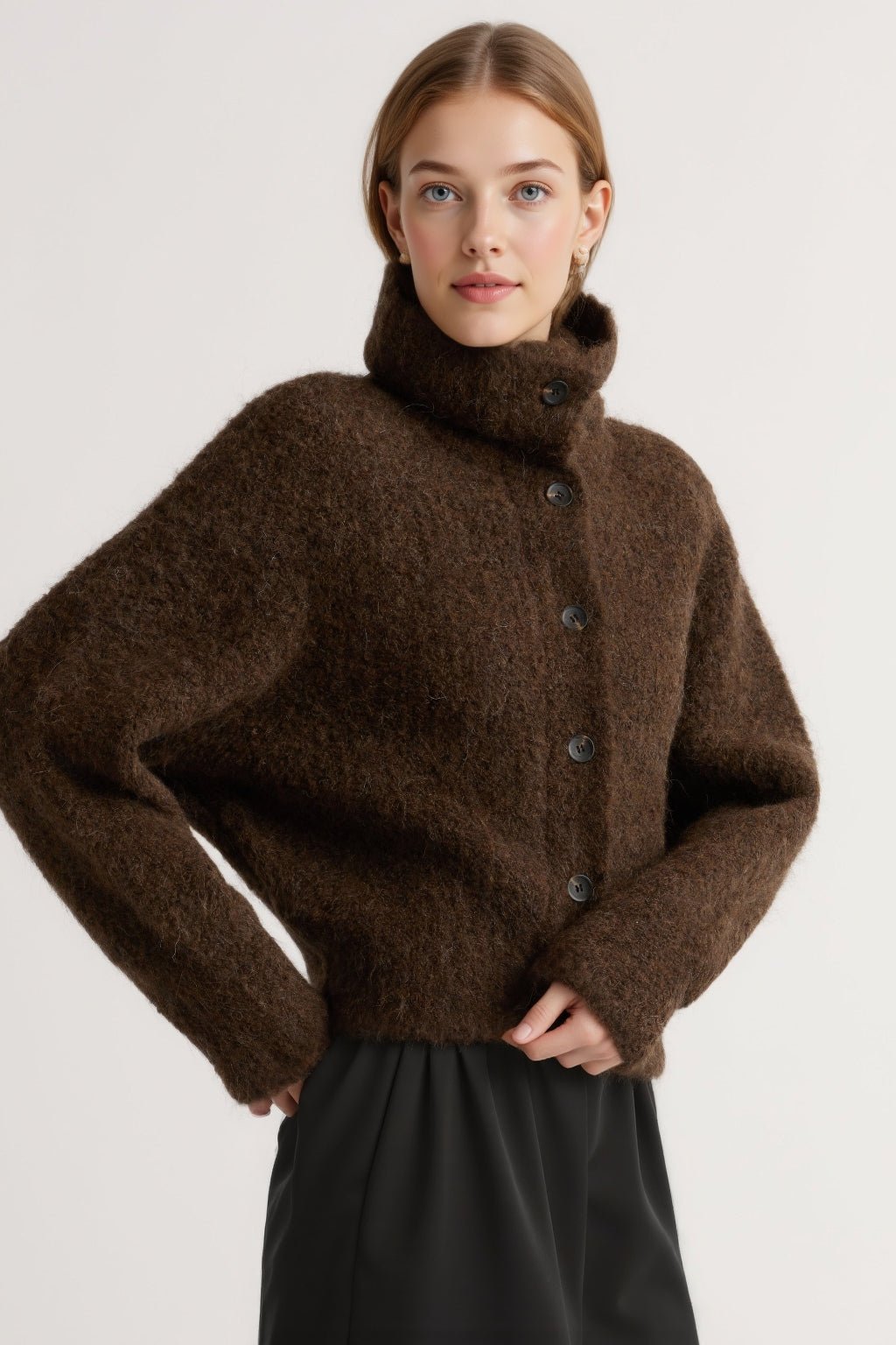 Fuzzy Alpaca-Wool Cardigan