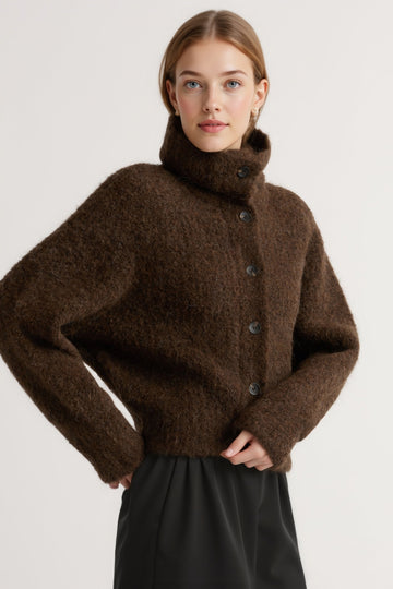 Fuzzy Alpaca-Wool Cardigan