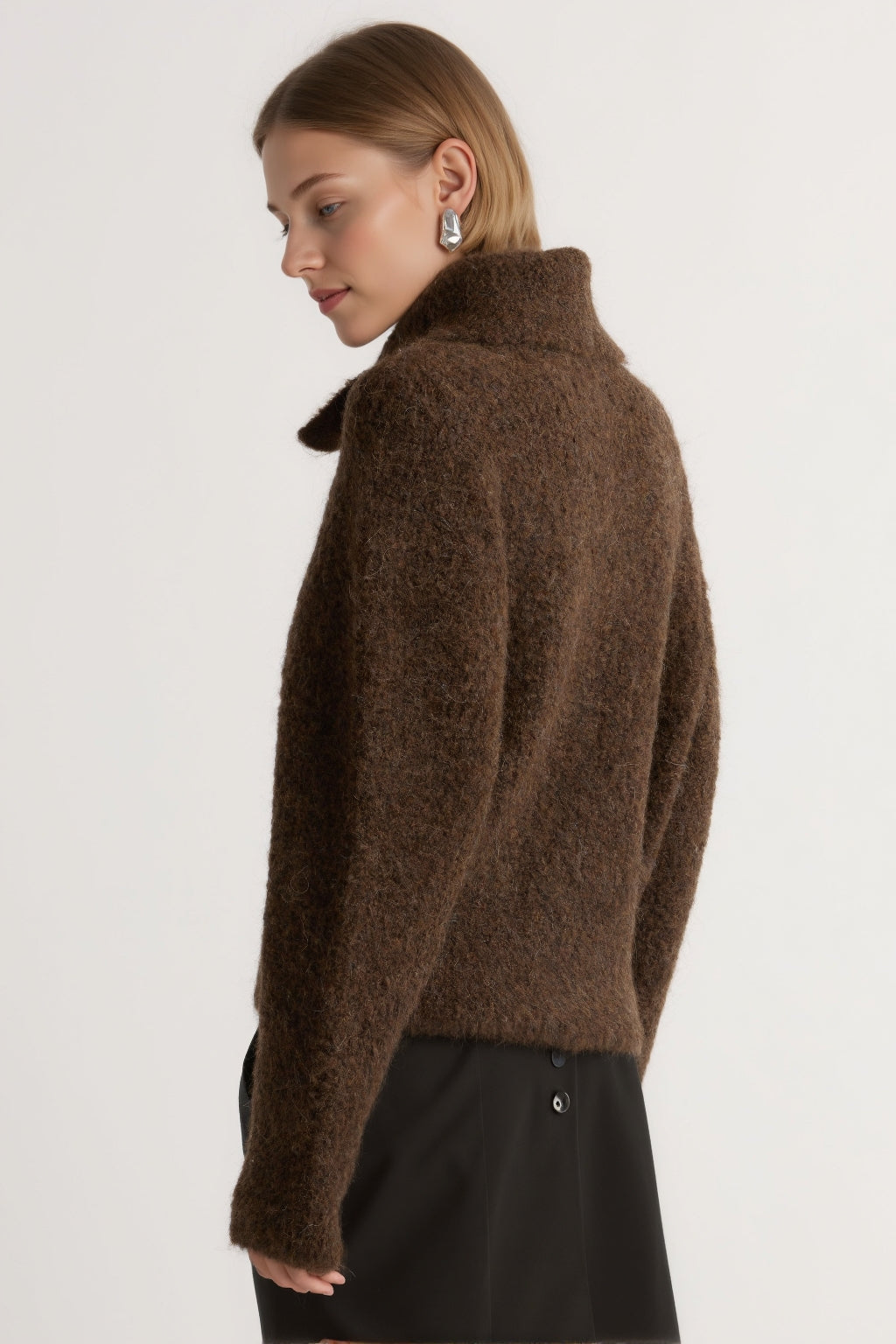 Fuzzy Alpaca-Wool Cardigan