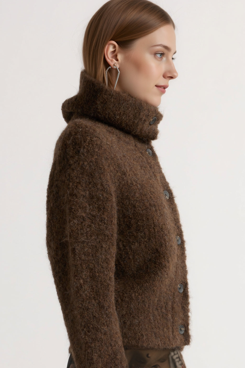 Fuzzy Alpaca-Wool Cardigan