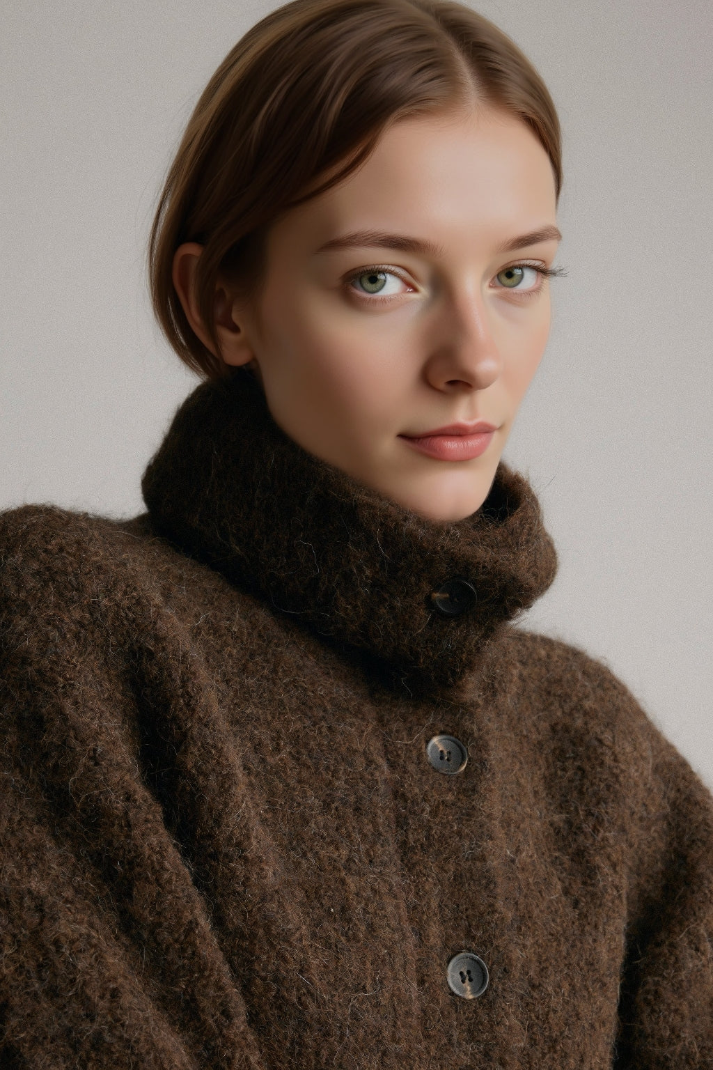 Fuzzy Alpaca-Wool Cardigan