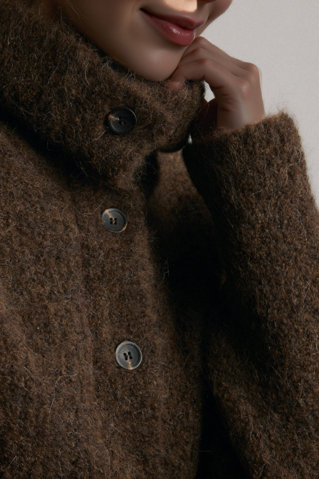 Fuzzy Alpaca-Wool Cardigan