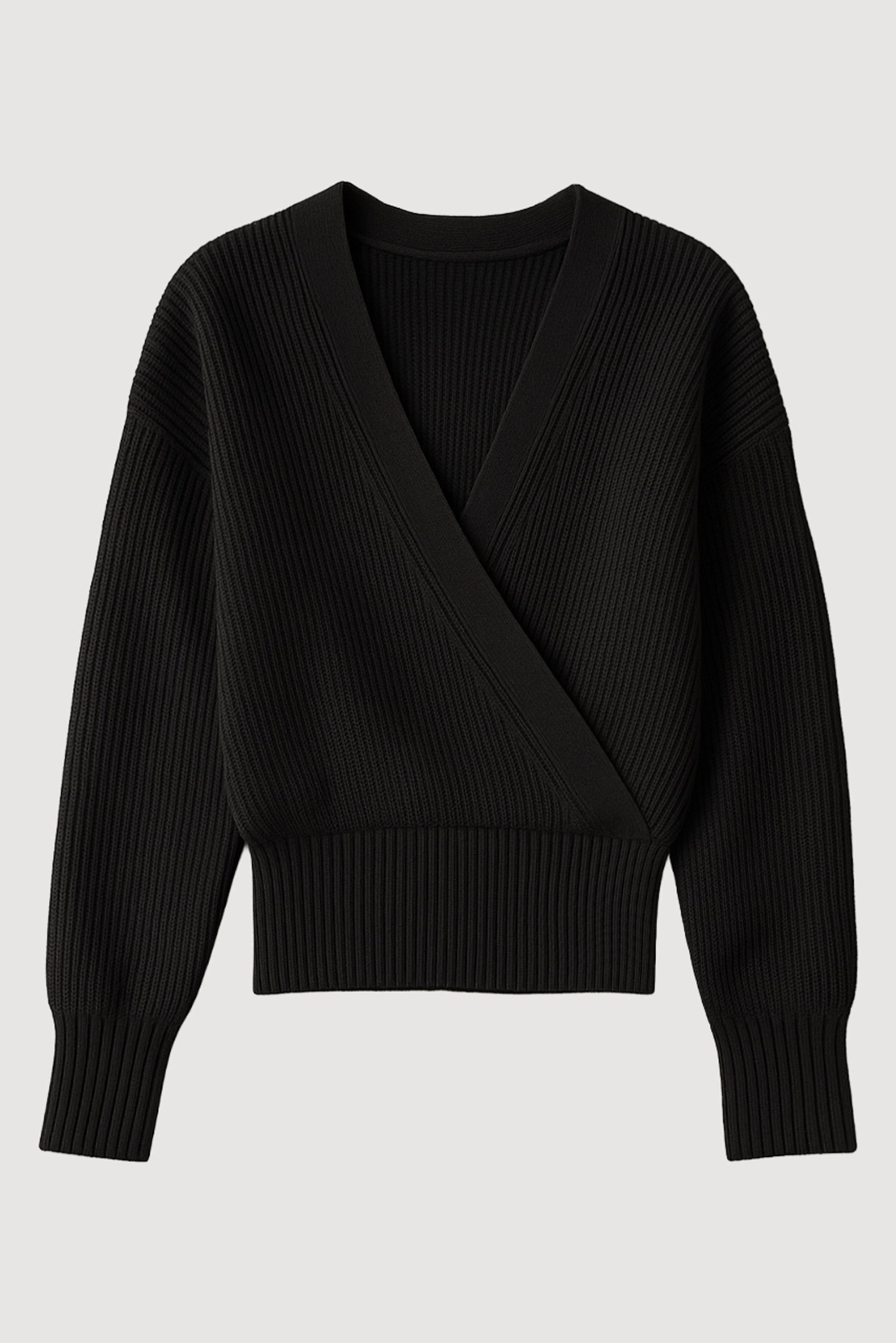 Cropped V-Neck Sweater