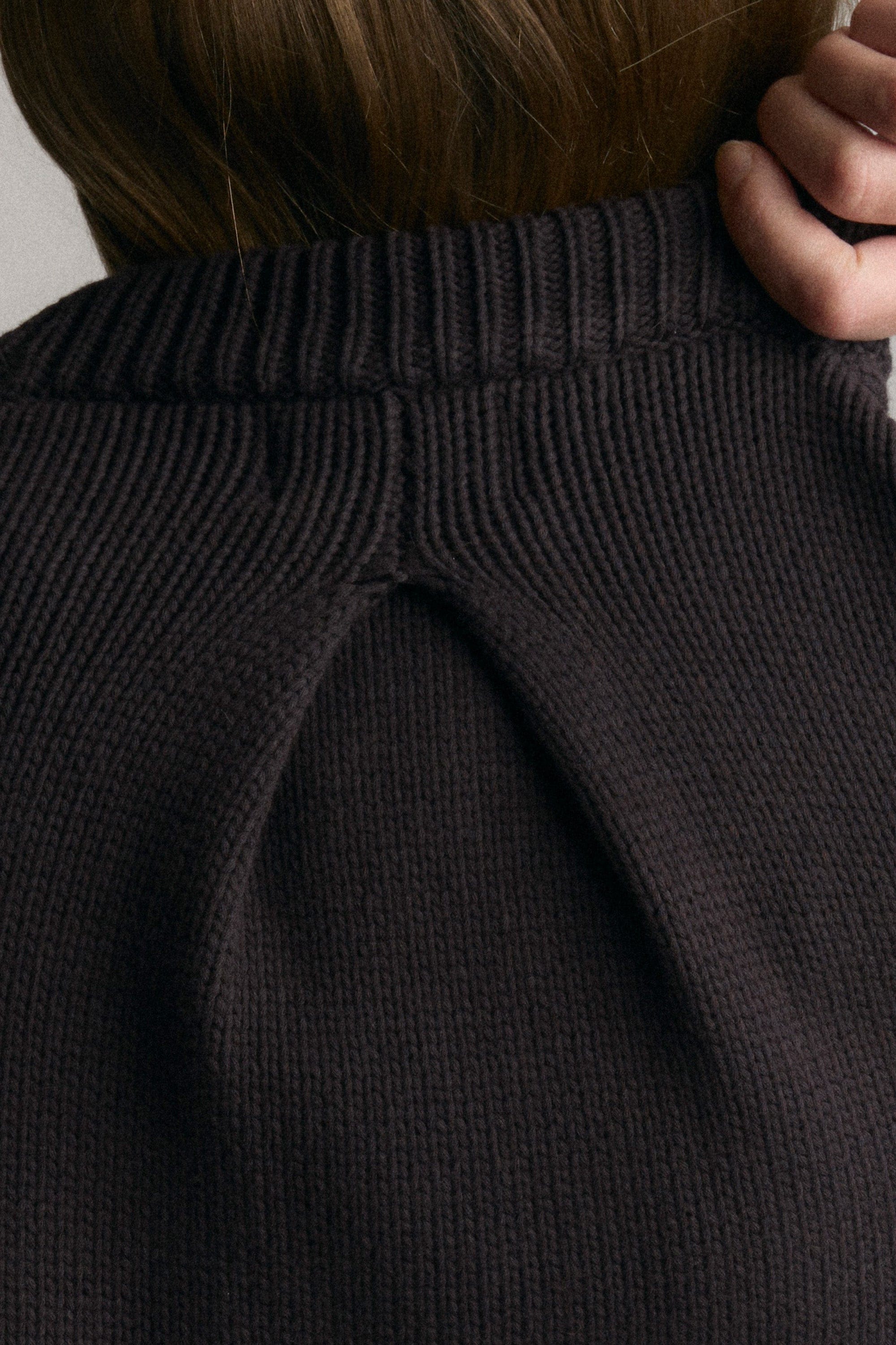 Back Pleat Crew Neck Sweater