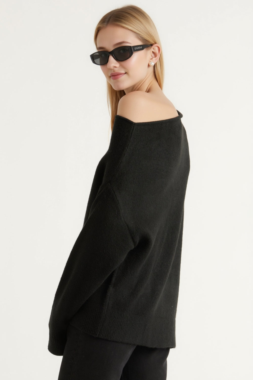 Off-Shoulder Knit Sweater