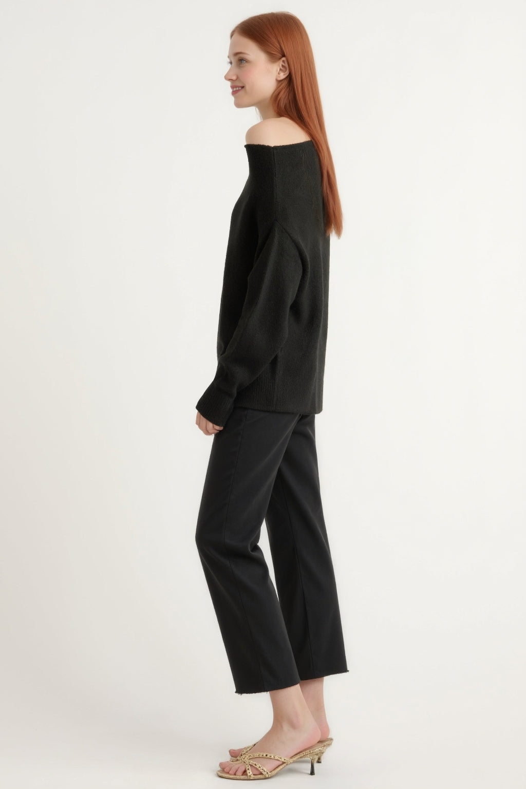 Off-Shoulder Knit Sweater