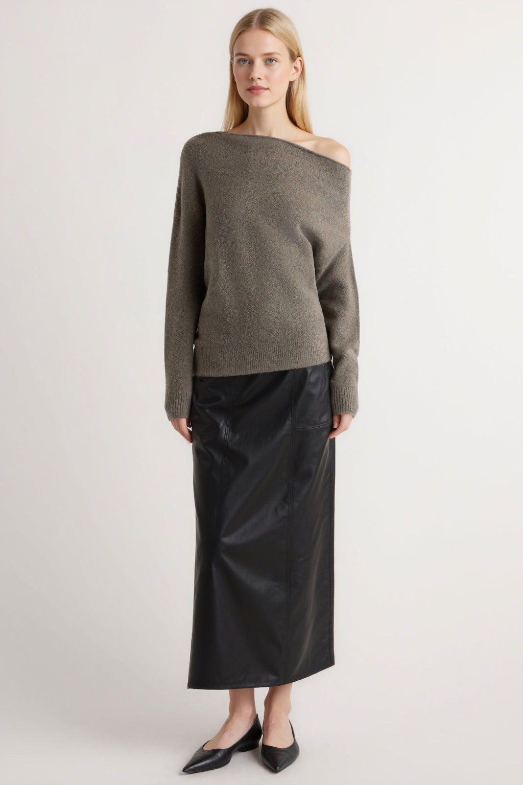 Off-Shoulder Knit Sweater