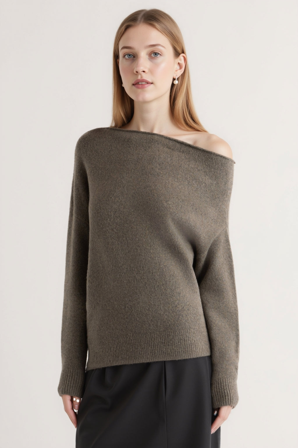 Off-Shoulder Knit Sweater