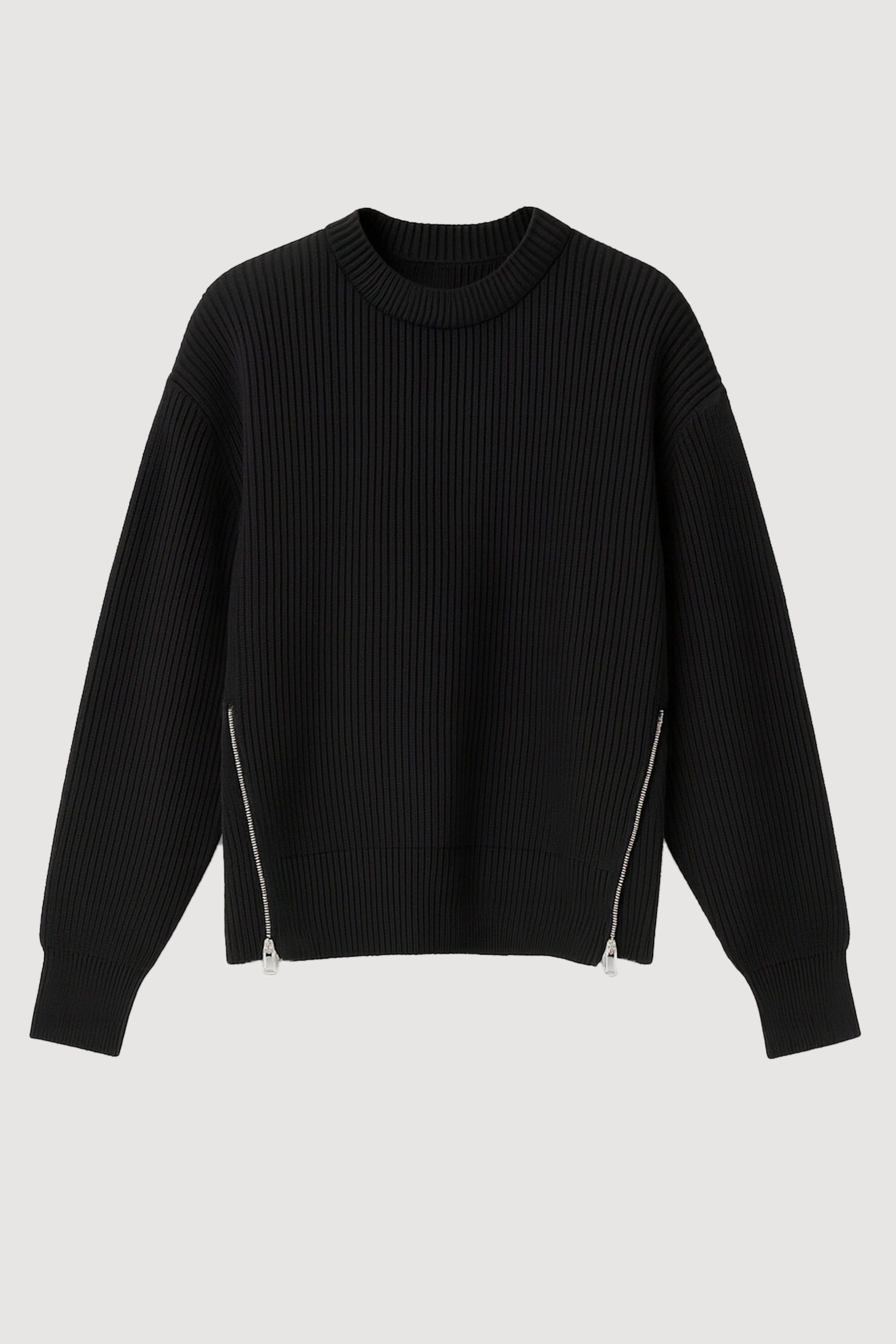 Organic Cotton Zip-Detail Knit Sweater