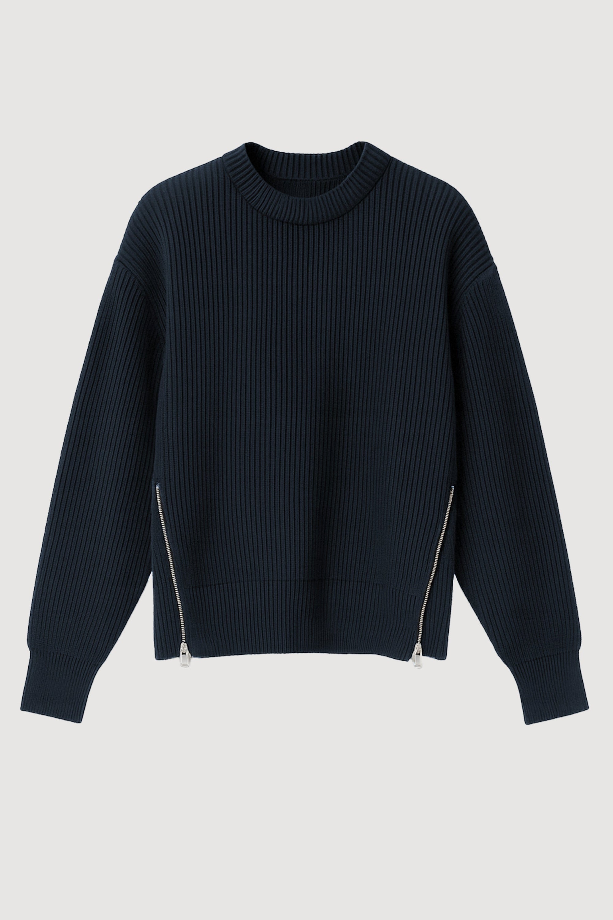 Organic Cotton Zip-Detail Knit Sweater