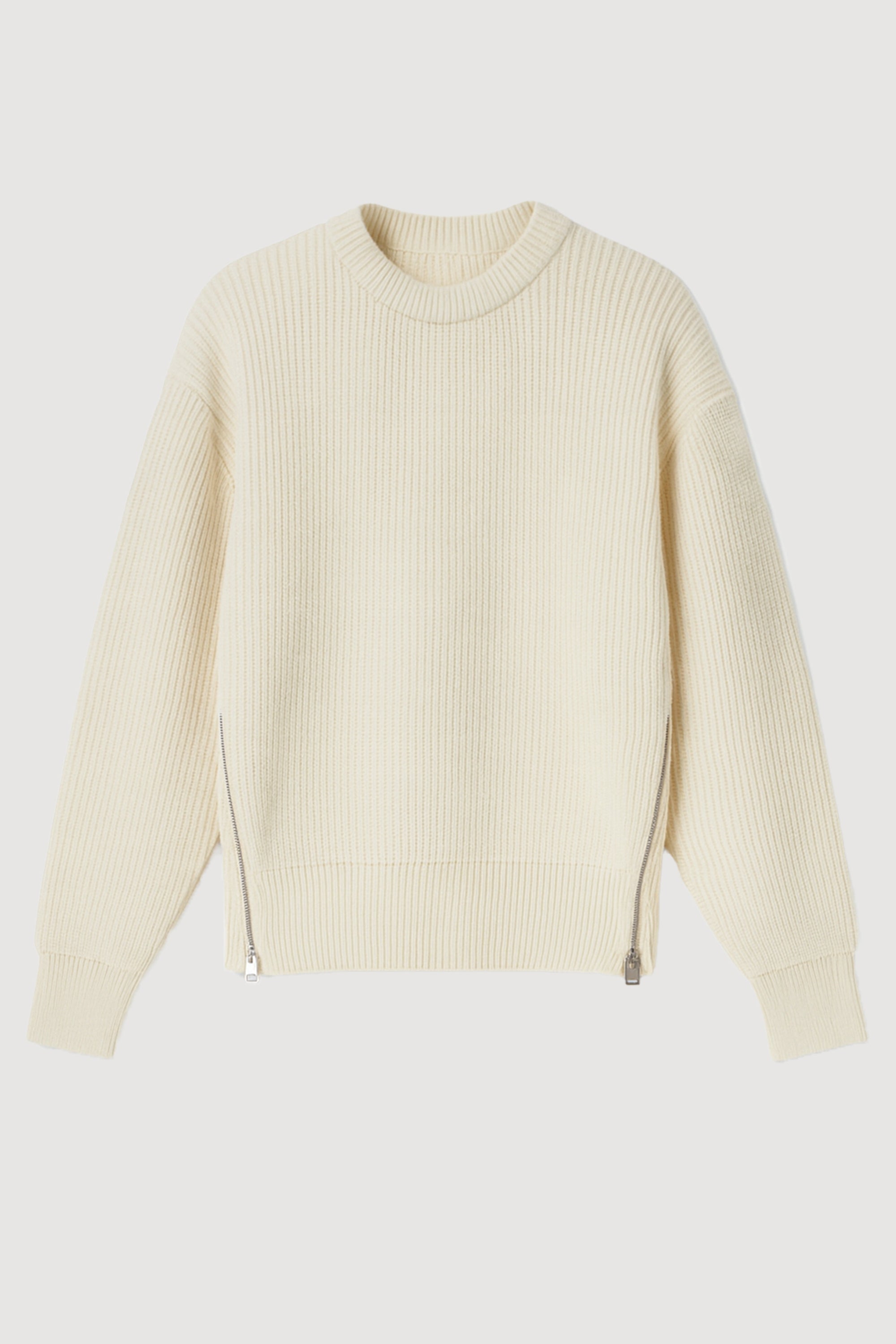 Organic Cotton Zip-Detail Knit Sweater