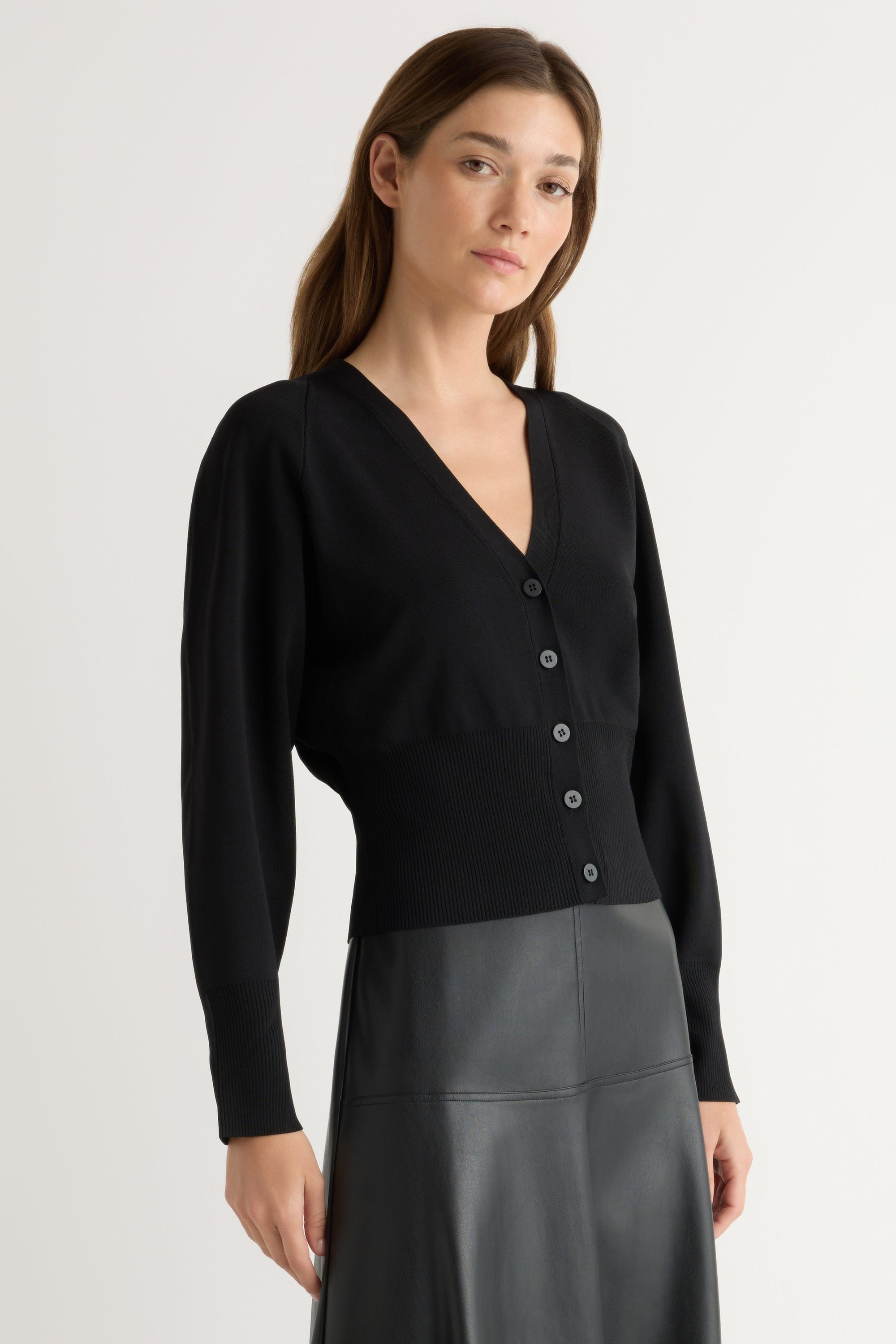 Elowen Button-Front Knit Cardigan