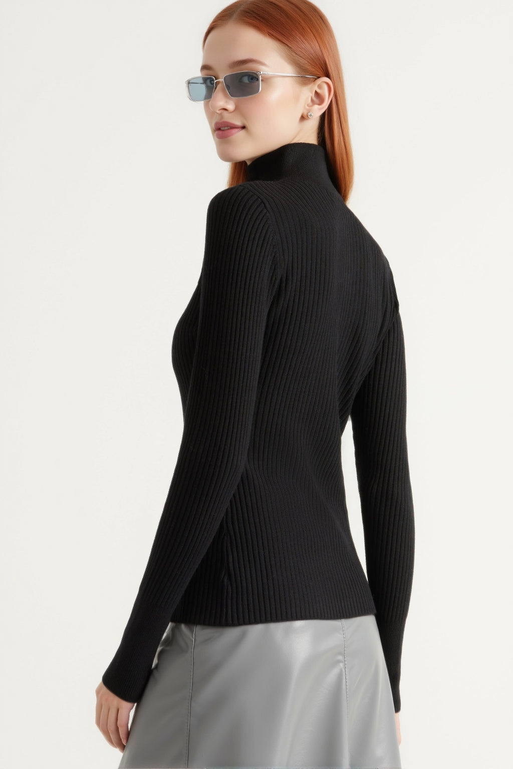 Maren Ribbed Two-Way Zip Sweater