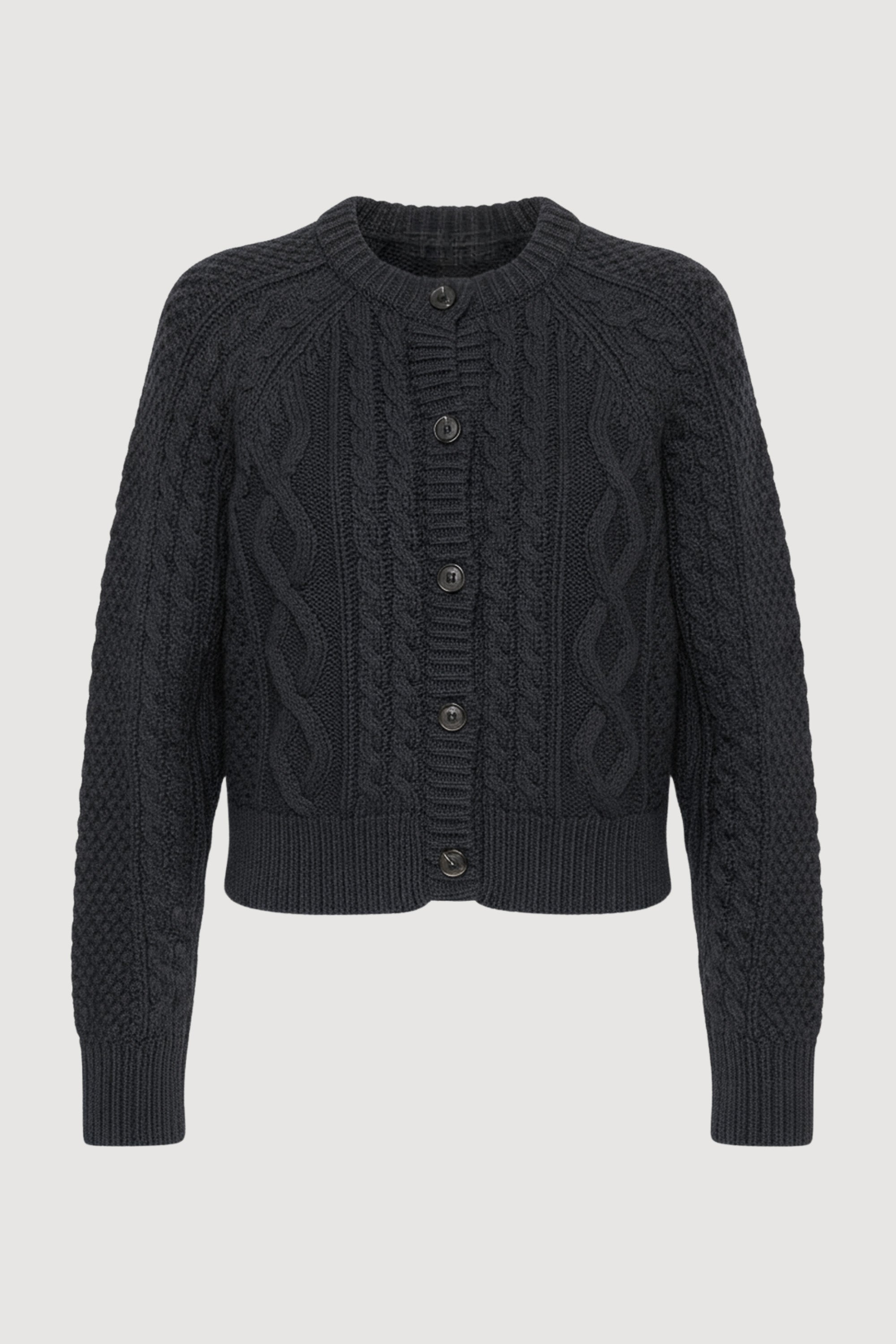 Amara Cable-Knit Button Cardigan