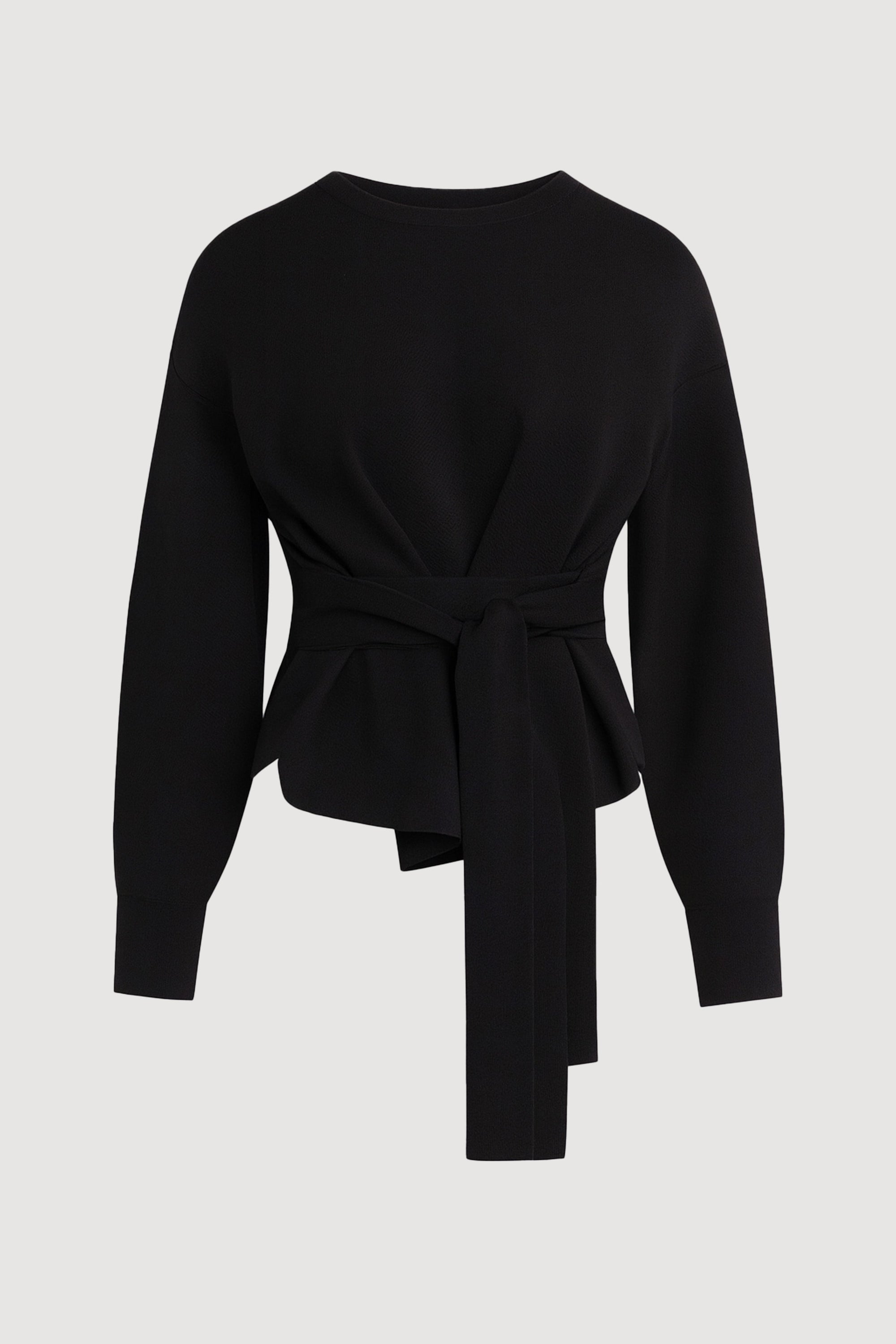 Tie-Front Knit Sweater