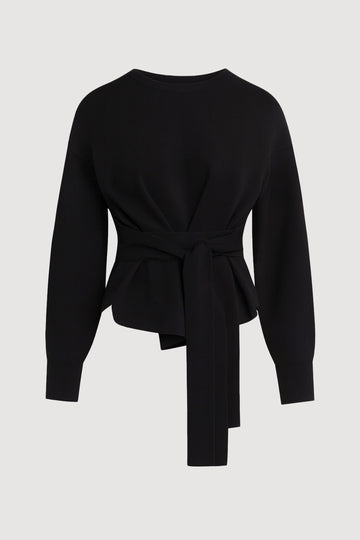 Tie-Front Knit Sweater