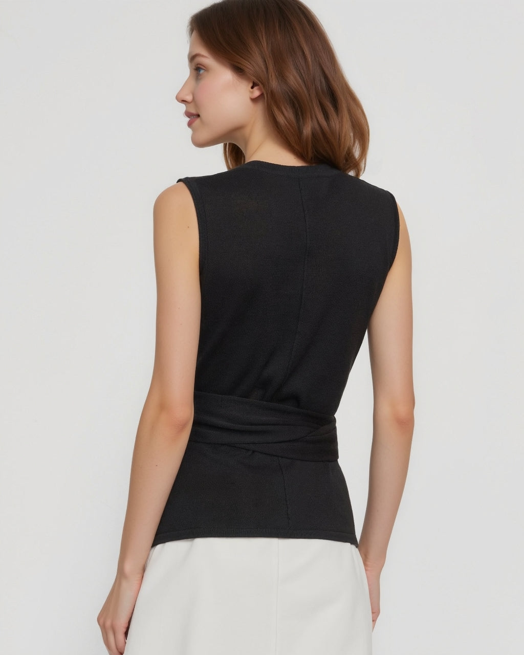 Tie-Front Linen-Cotton Top