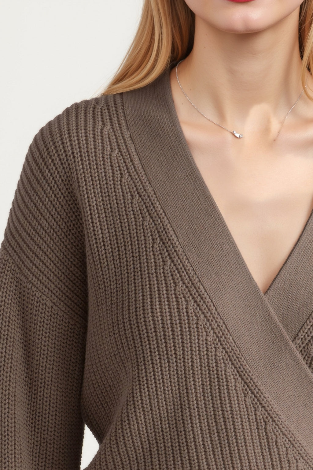 Cropped V-Neck Sweater