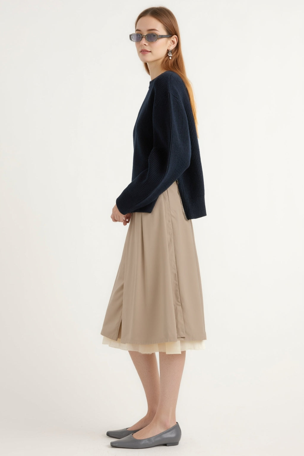 Organic Cotton Zip-Detail Knit Sweater