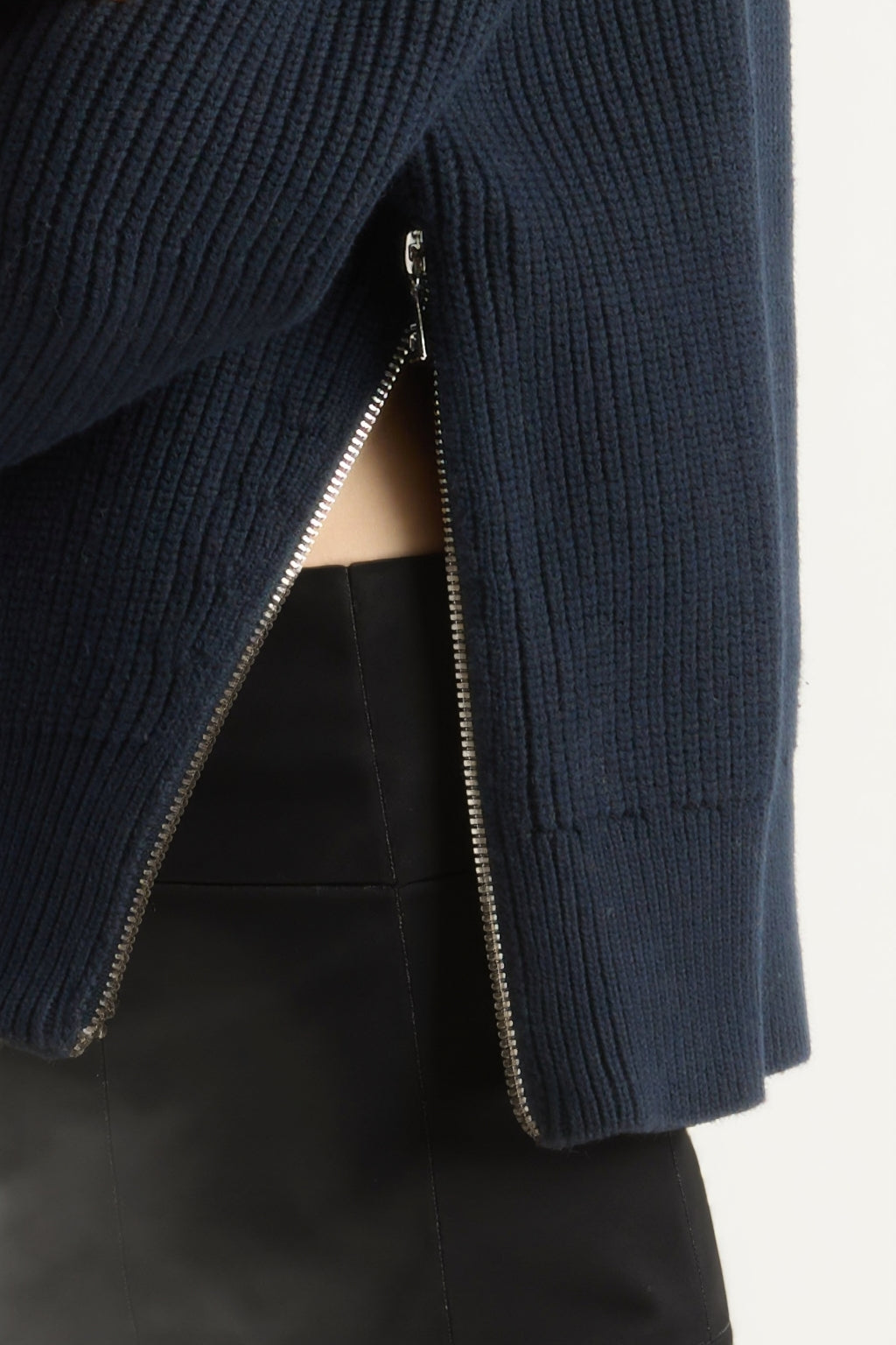 Organic Cotton Zip-Detail Knit Sweater