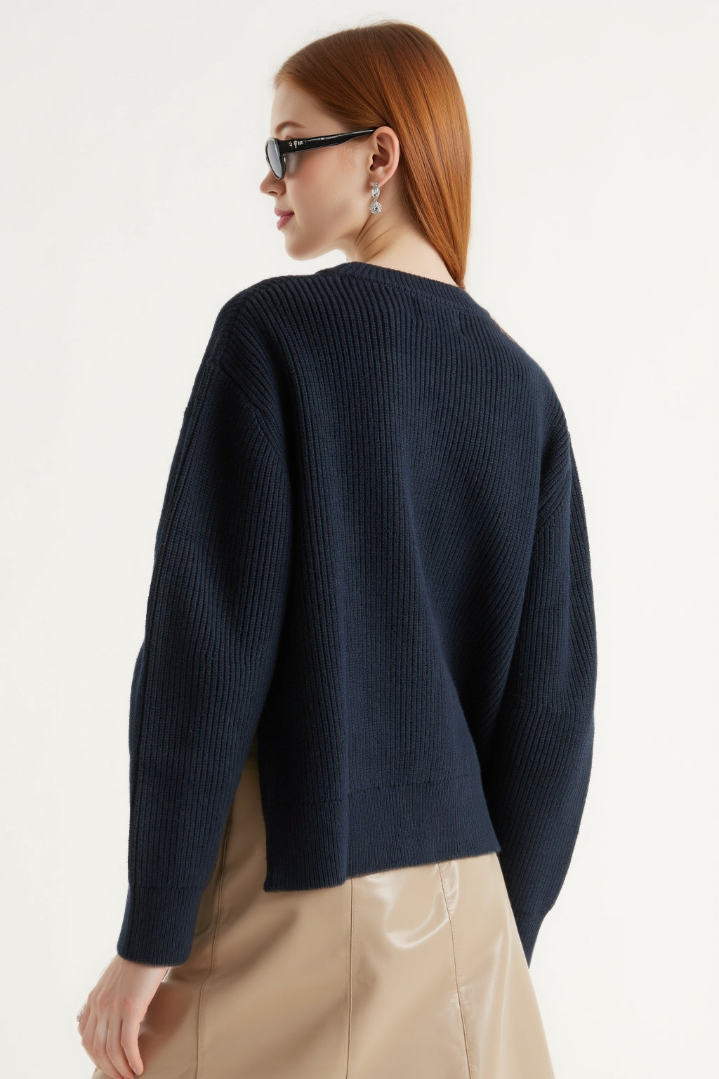Organic Cotton Zip-Detail Knit Sweater