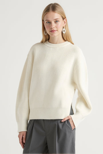 Organic Cotton Zip-Detail Knit Sweater