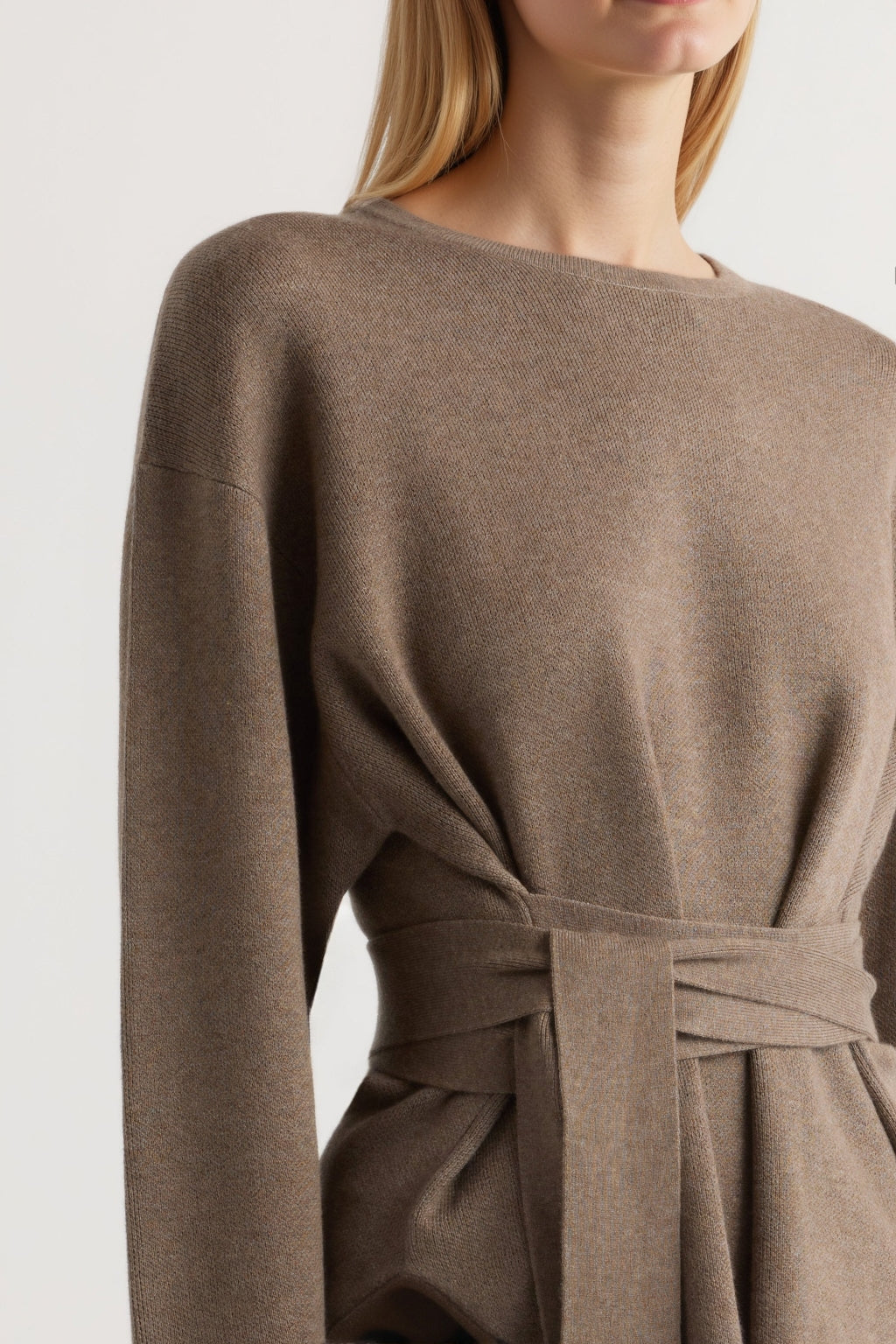 Tie-Front Knit Sweater