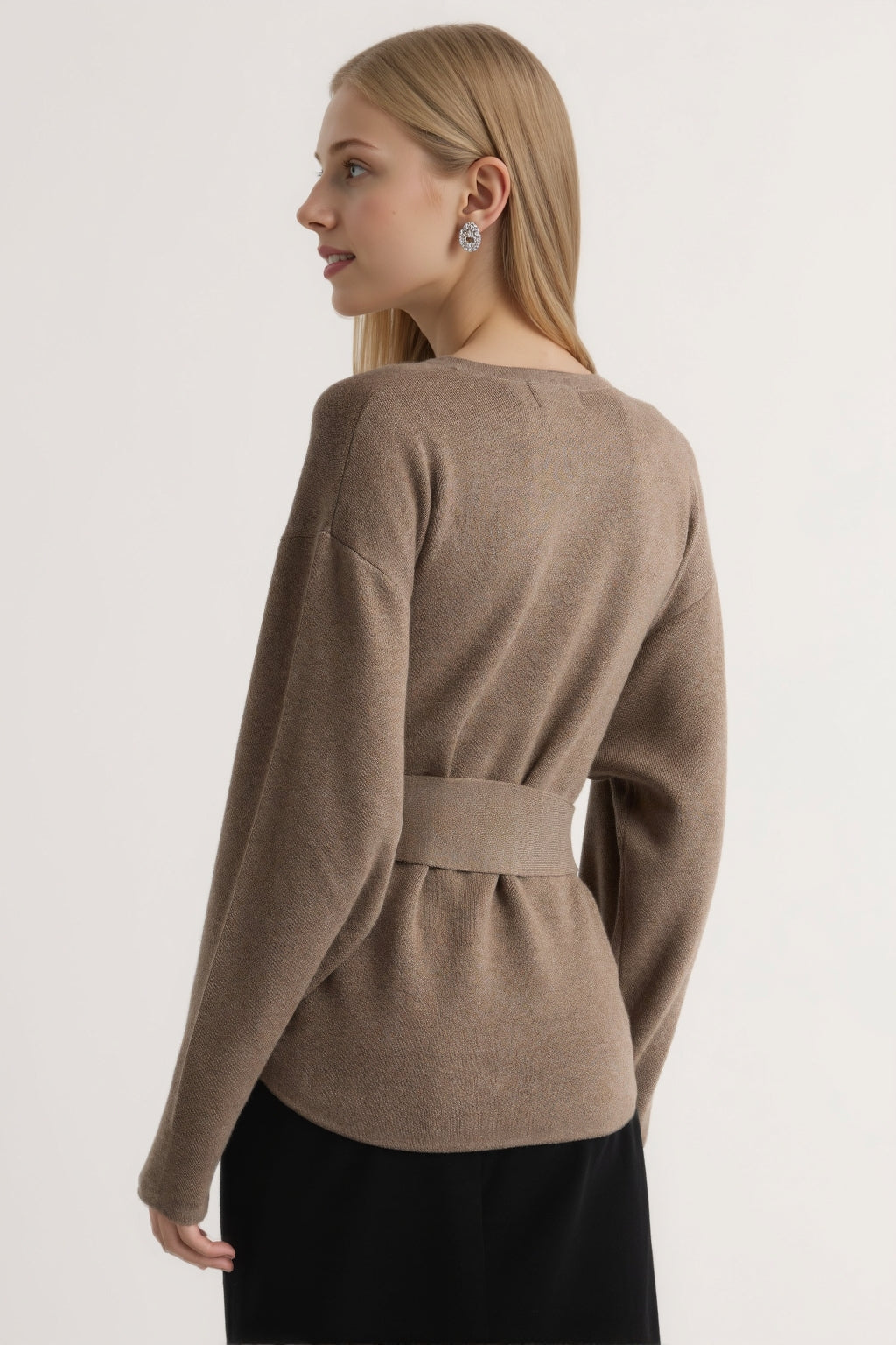 Tie-Front Knit Sweater