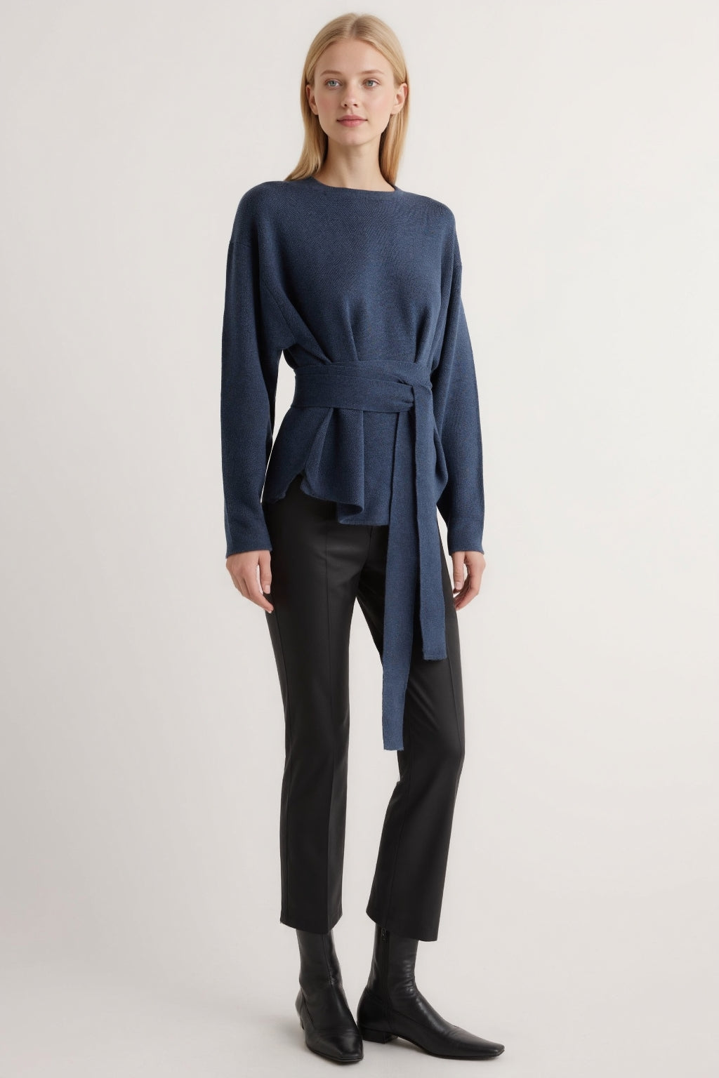 Tie-Front Knit Sweater