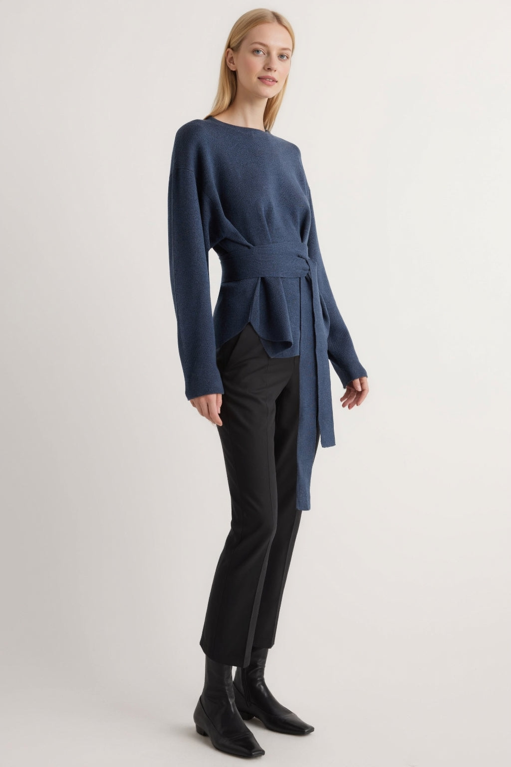 Tie-Front Knit Sweater