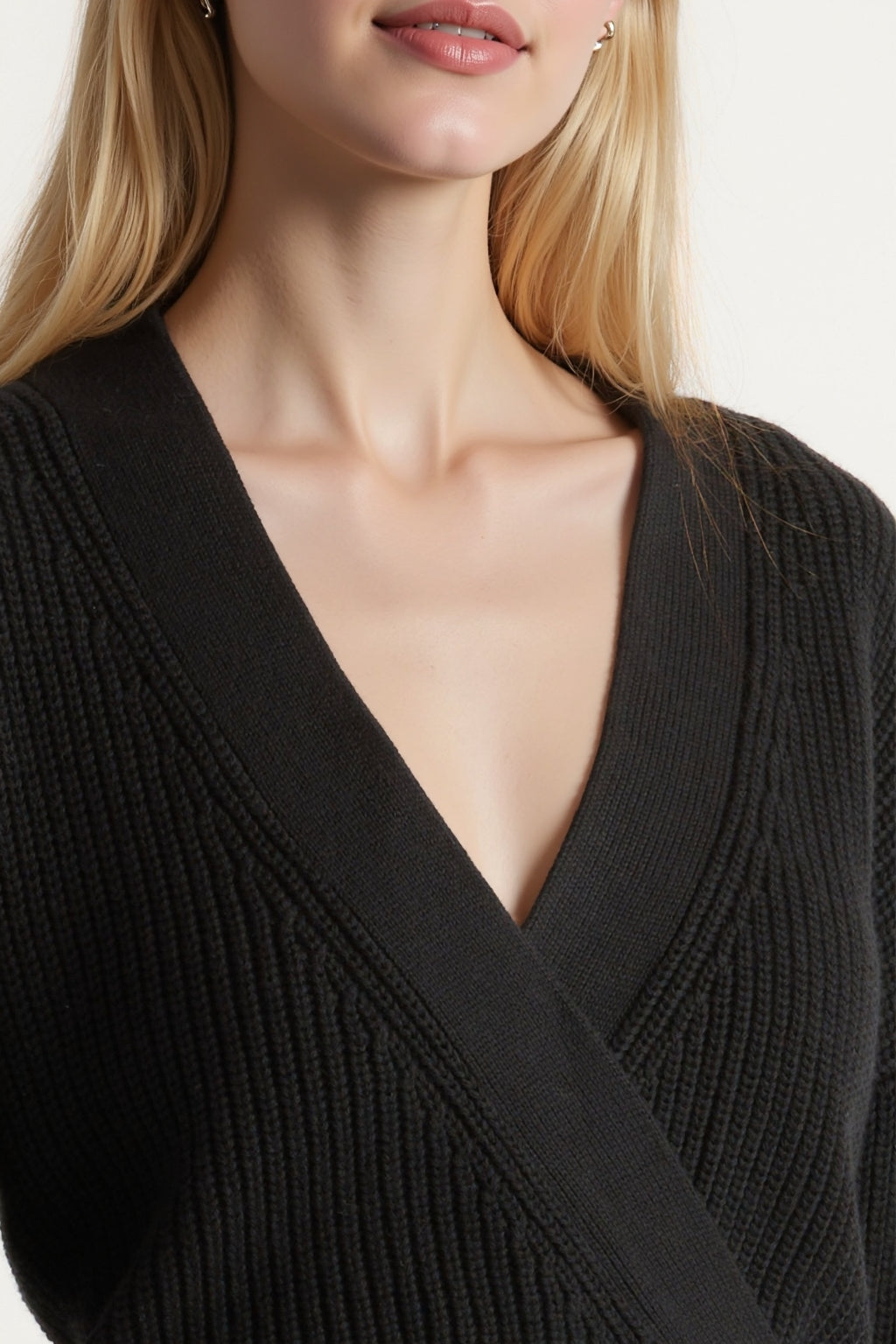 Cropped V-Neck Sweater