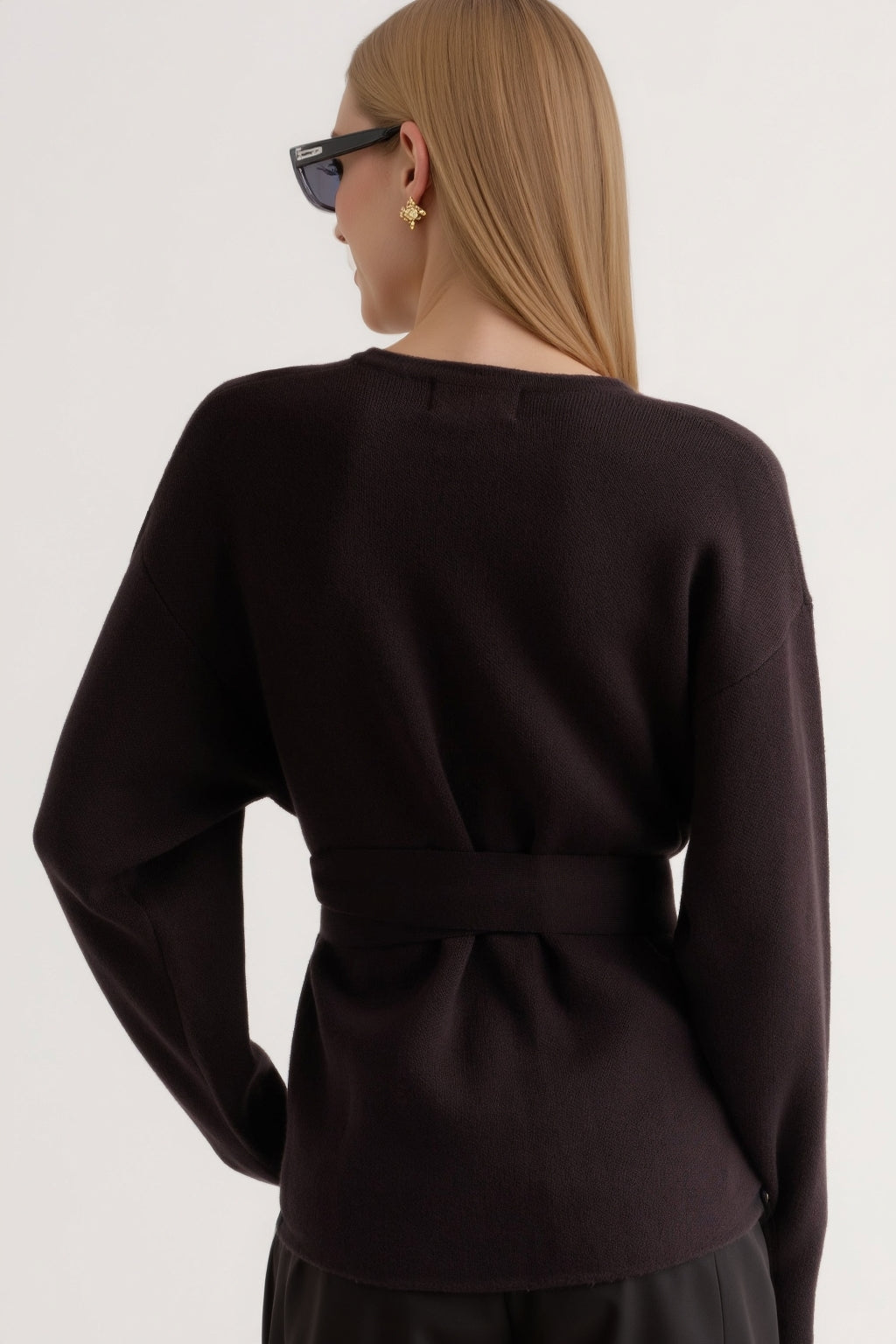 Tie-Front Knit Sweater